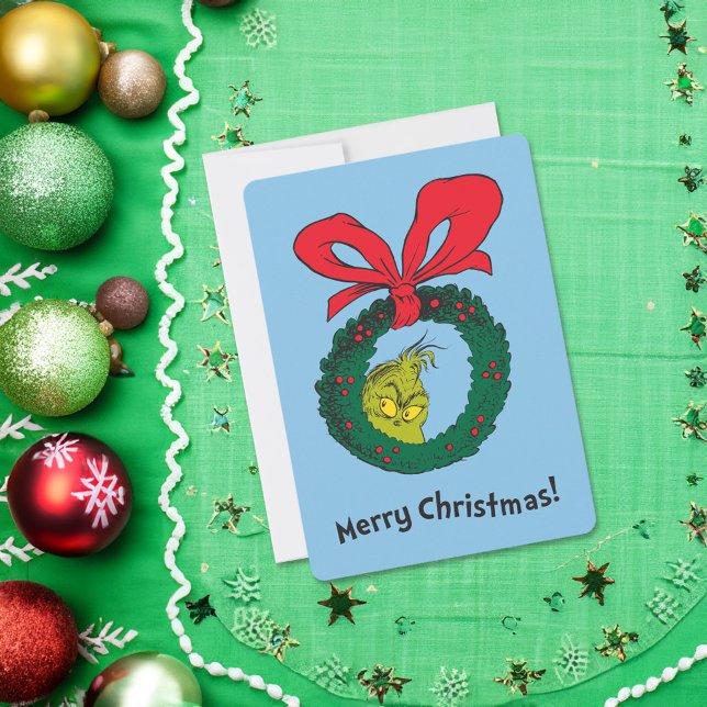 Grinch Clásico | Corona de Navidad (Card on table)