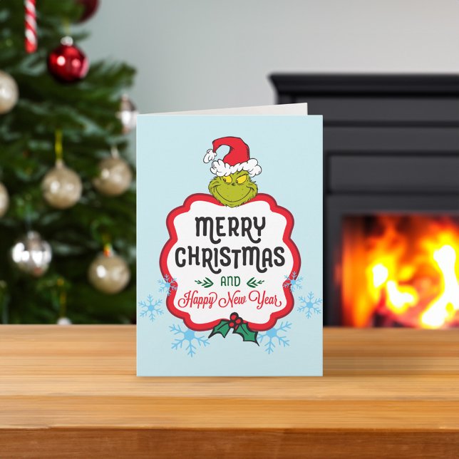 Grinch Clásico | Feliz Navidad y Año Nuevo (Card on table)