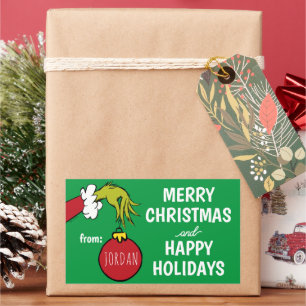 Grinch De etiqueta de regalo de Navidad