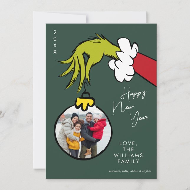 Grinch | Feliz Año Nuevo - Foto Navideña (Anverso)