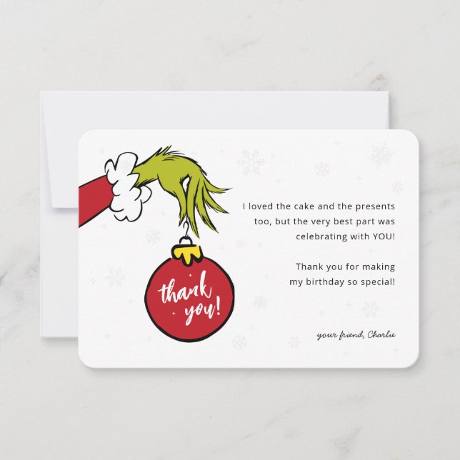 Grinch Malvado Cumpleaños Gracias (Anverso)
