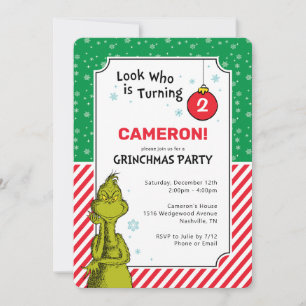 Grinch Rojo y Verde Copo de Nieve 2do Cumpleaños