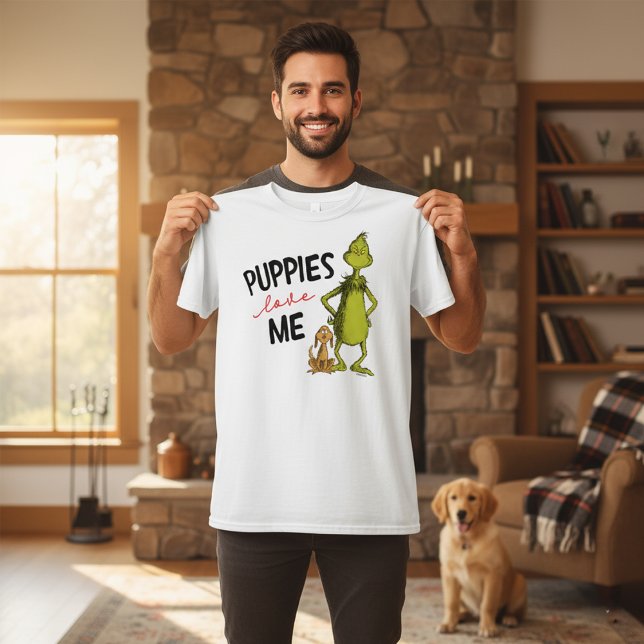 Grinch y Max | Los cachorros me aman a la camiseta (Subido por el creador)