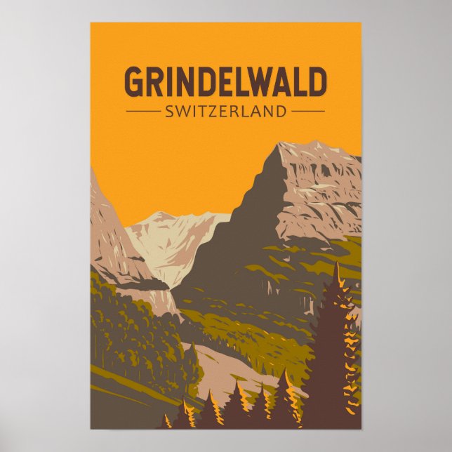 Grindelwald Suiza Viajes Arte Vintage (Frente)