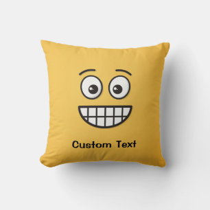 Grinning Face with Open Eyes Cojín decorativo