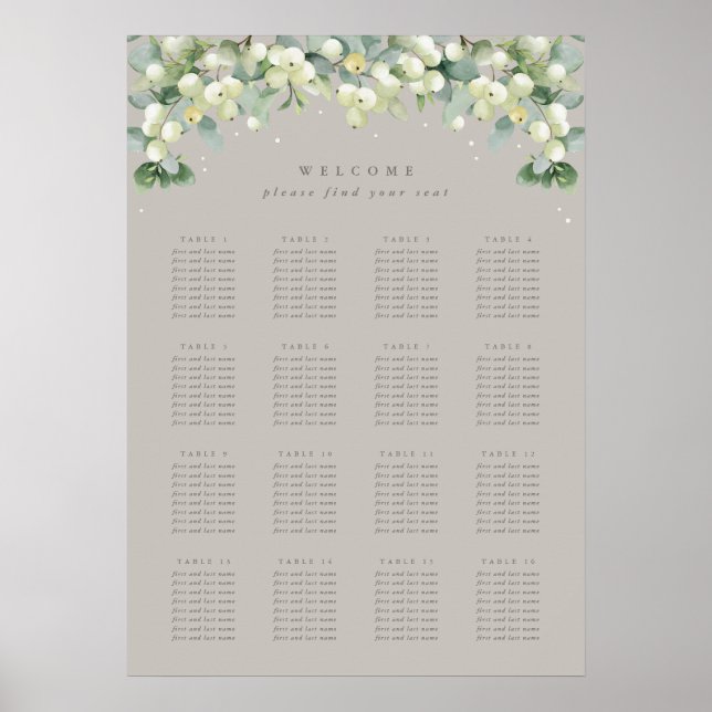 Gris 20x28" 16 Tablas de 8 Posters de la tabla de  (Frente)