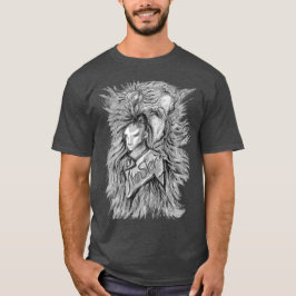 Gris Alien Monster Art Pen Dibujo camiseta