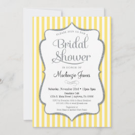 Gris Amarillo Bridal Ducha Invitación Banda Plata