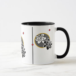 Gris amarillo rojo elegante amistoso de la taza de