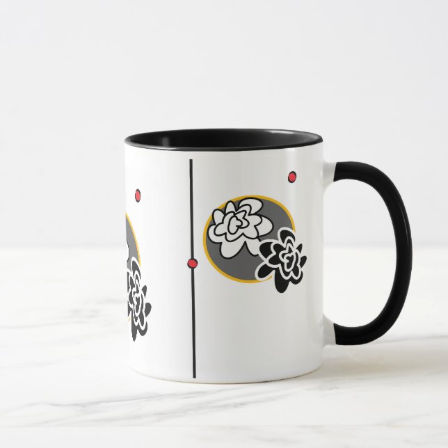 Gris amarillo rojo elegante amistoso de la taza de (Derecha)