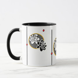 Gris amarillo rojo elegante amistoso de la taza de