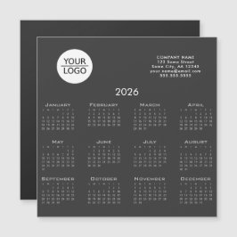 Gris Añadir tu logotipo de calendario 2026 Calenda