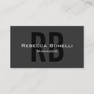 Gris Black Monogram Manager Tarjeta de visita