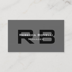 Gris Black Monogram Manager Tarjeta de visita