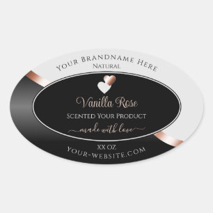 Gris Black Wavy Rosa Gold Hearts Etiquetas de prod
