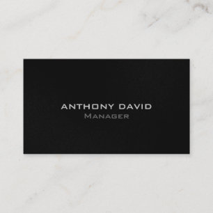 Gris Black White Modern Tarjeta de Negocio Simple