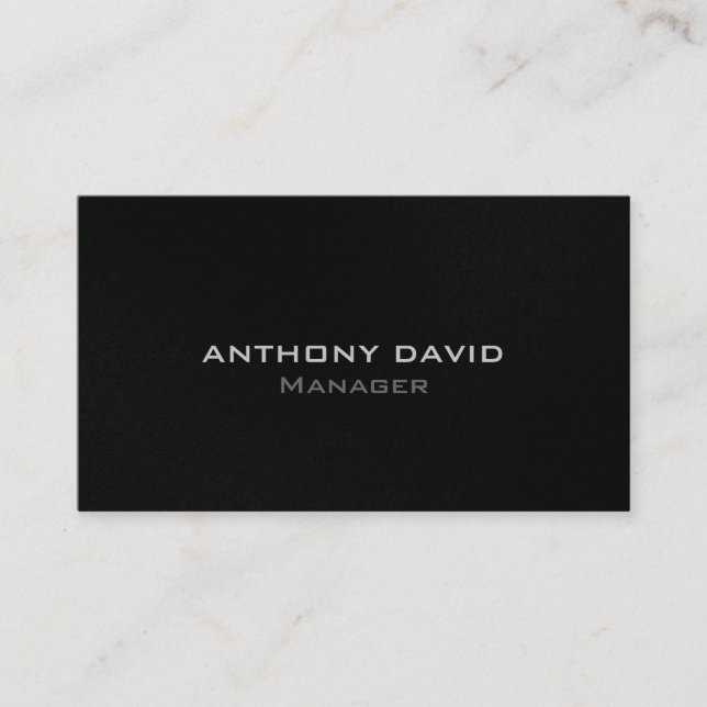 Gris Black White Modern Tarjeta de Negocio Simple (Anverso)