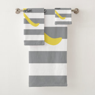 Gris blanco rayado y amarillo personalizado