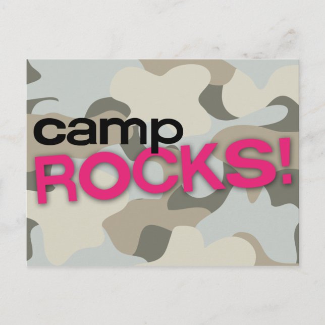 ¡Gris Camo CAMP ROCKS! Postal (Anverso)
