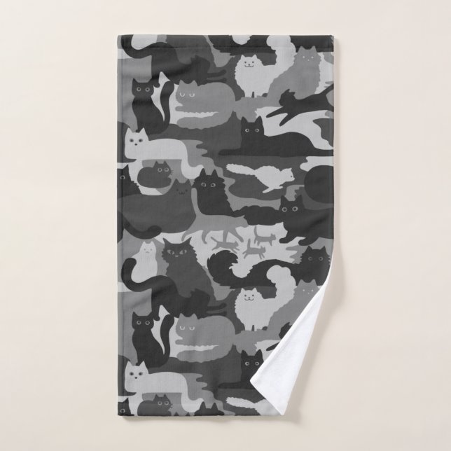 Gris Camuflaje Gris Gris Gatitos Gris Gatitos Camo (Toalla de mano)