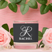 Gris carbonífero monograma personalizado