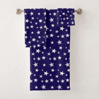 Gris Claro y Estrellas Blancas sobre Azul Marino