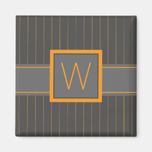 Gris con imán de Pinstripes Naranja