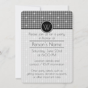 Gris con invitación a la fiesta de la gala de plat