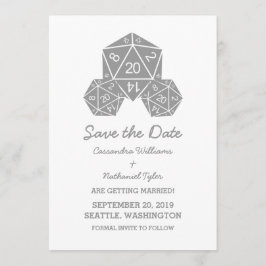 Gris D20 dados Guardar la invitación de fecha