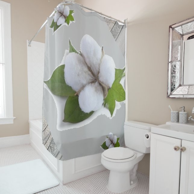 Gris de algodón con cortina de ducha (In situ)