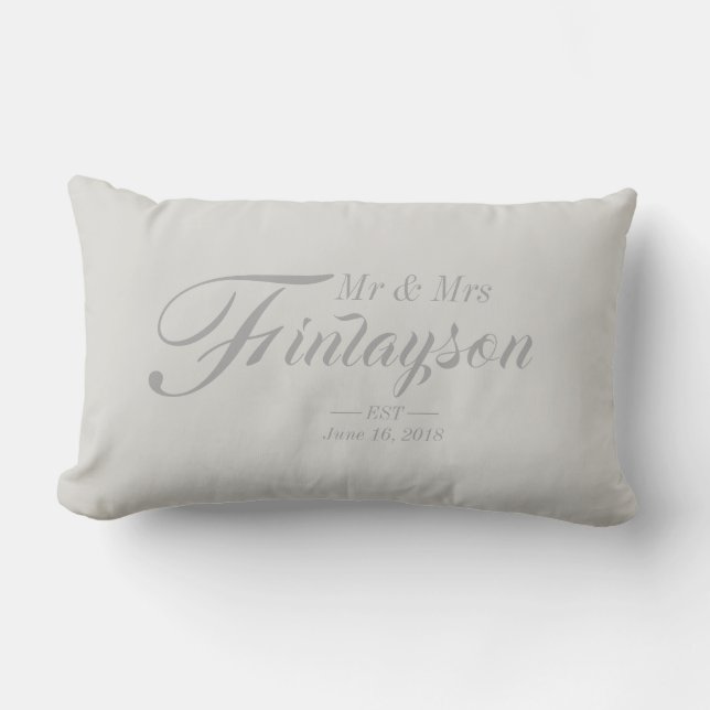 Gris de almohada Boda personalizado (Anverso)