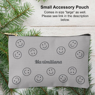 Gris de caras felices - bolsa accesoria pequeña
