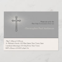 Gris de carbón de leña, cruz, invitación religiosa