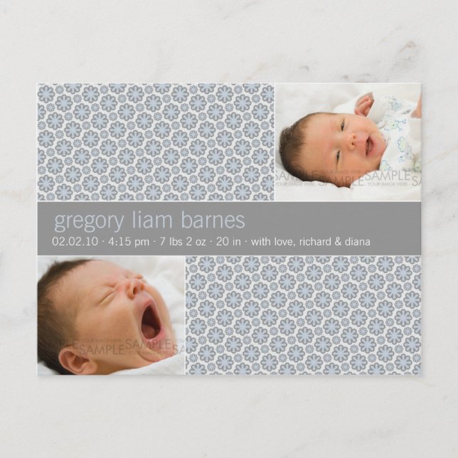 Gris de copas de nieve en invierno ・ Invitación pa (Anverso)