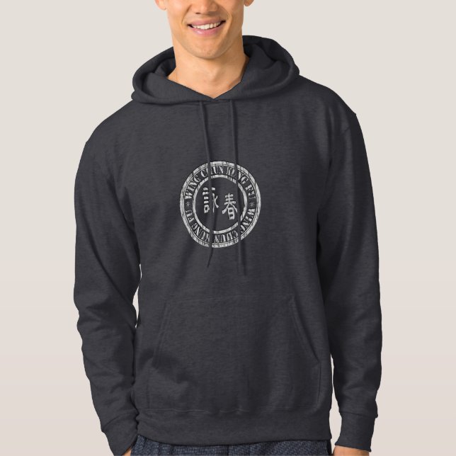 Gris de la sudadera con capucha de Chun del ala - (Anverso)