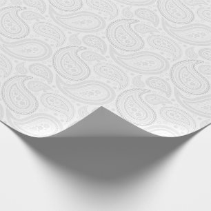 Gris de Paisley en el papel de embalaje blanco