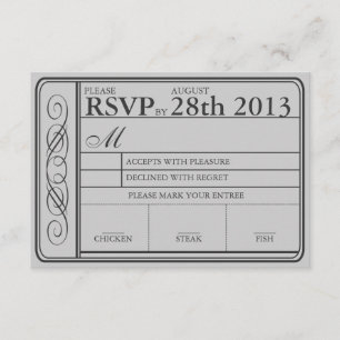 Gris de puntería RSVP II del billete Boda