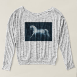 Gris de Shilhouette del caballo de la camiseta del