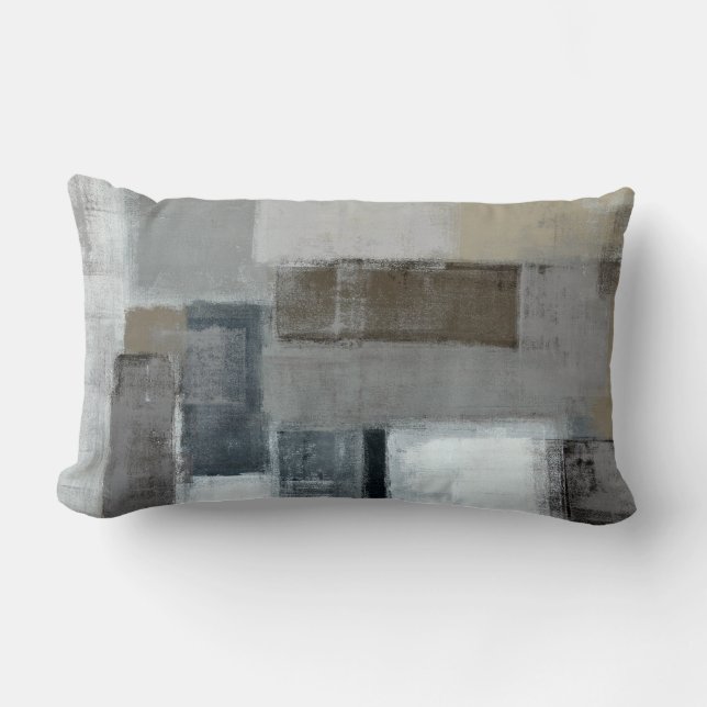 Gris "del laberinto" y almohada del arte abstracto (Anverso)