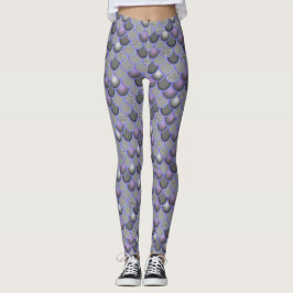 Gris del Mar de la Sirena Escala Leggings
