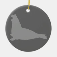Gris del ornamento del sello de elefante