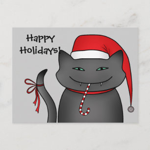 Gris divertido del gato del navidad de Snarky