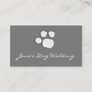 Gris Elegant Dog Walking Paw Imprimir tarjeta de v