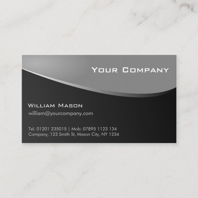 Gris elegante, tarjeta de visita de la empresa (Anverso)