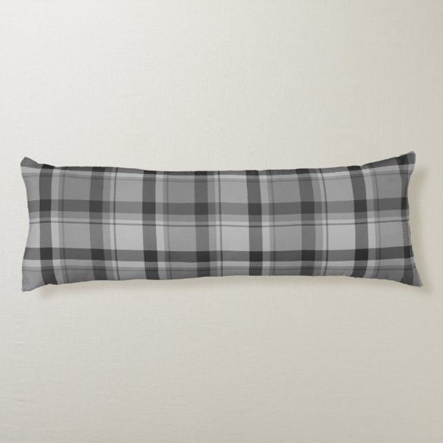 Gris Flannel Imprimir almohada lumbar larga (Reverso)