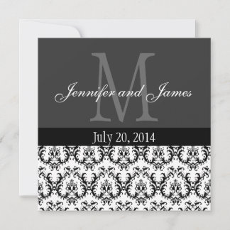 Gris gris de la invitación del boda del monograma