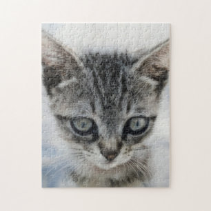 Gris Kitten Cat Art puzzle Gray Kitty