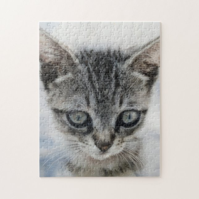Gris Kitten Cat Art puzzle Gray Kitty (Vertical)