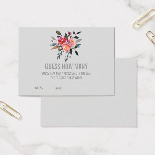 Gris moderno adivina cuántas tarjetas de juego de  (Oficina)