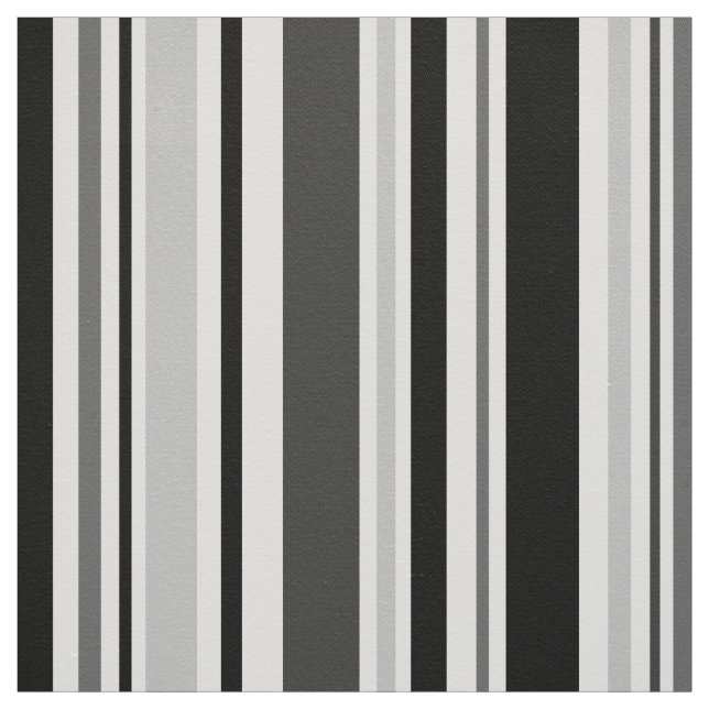 Gris moderno, negro, blanco raya la tela (Retal)